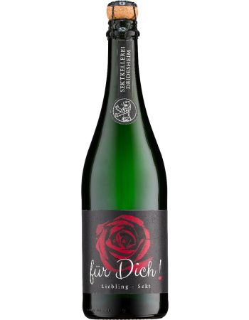 "Für Dich" Riesling Sekt mit Rosenetikett